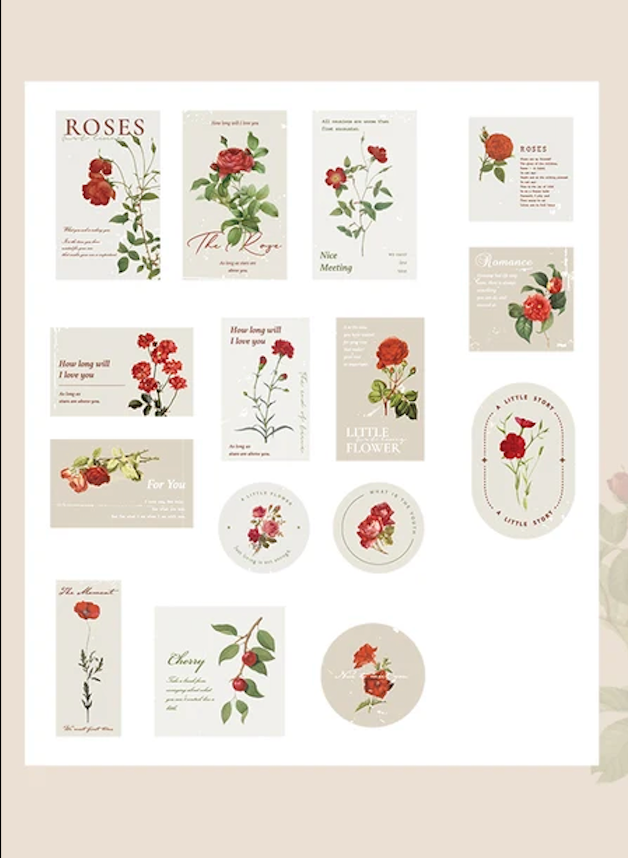 Romantic Rose Stickers