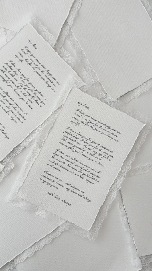 Handmade Lace Letter Paper